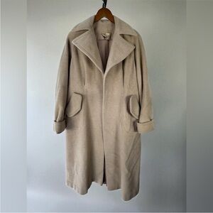 Vintage 100% Wool Camel Overcoat Vintage Women’s L/XL Metz Warren of Stafford